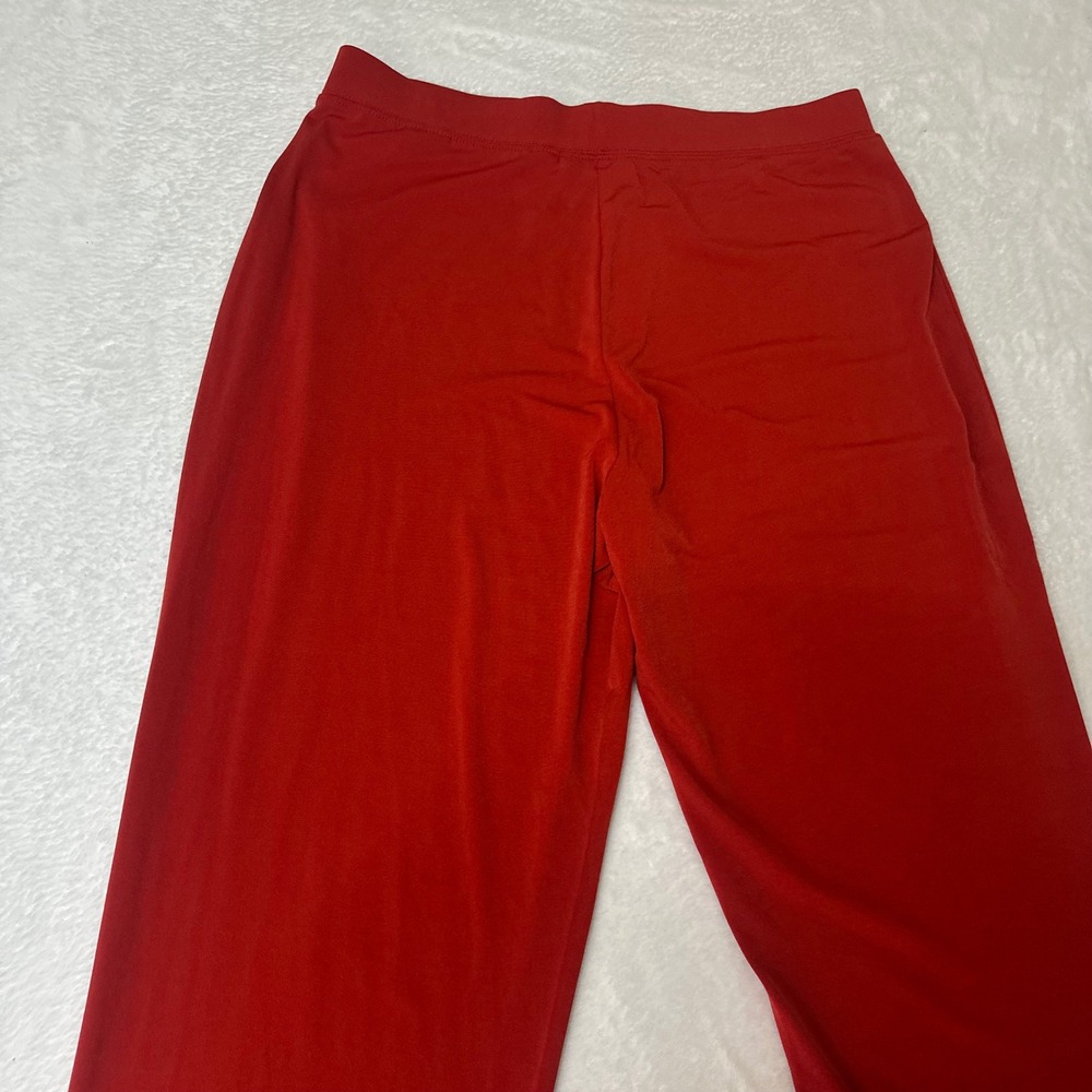 Susan Graver Liquid Knit Red Pull-On Straight Leg Pants Size M Travel Workwear - Picture 4 of 8